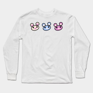 Three Chibis (Heads) Long Sleeve T-Shirt